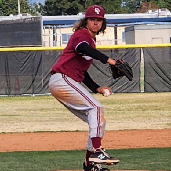 Ocean View pitcher Spencer Johnson pitched a complete game and struck out 10 in a 9-2 victory over Katella on Tuesday, April 25. (Photo by Lou Ponsi)